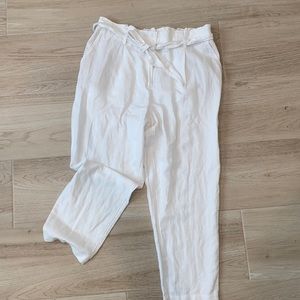 Paper Bag Tie Waist Pants